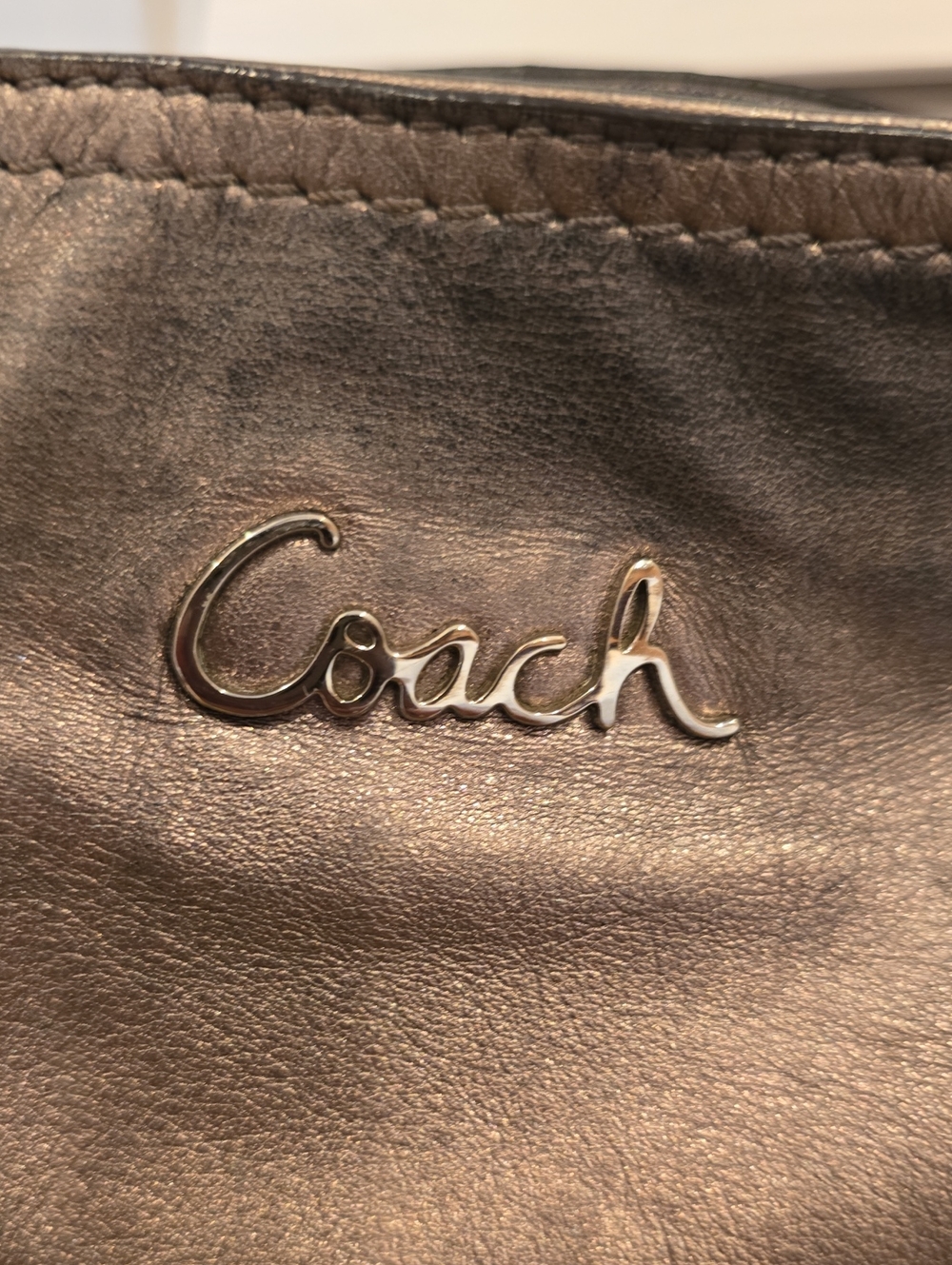 Coach Leather Hobo Metallic Silver With Unbranded Dustbag - Picture 3 of 13